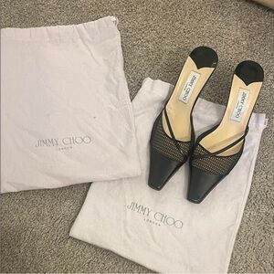 Jimmy Choo Black Mesh Heels